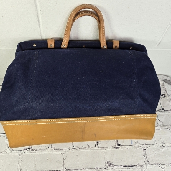 Heritage Leather Co Mason blue canvas leather doctor bag - Picture 8 of 11